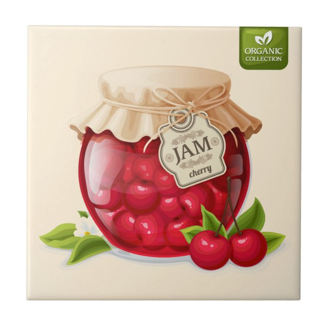 Cherry Jam Themed   Ceramic Tile (Front)