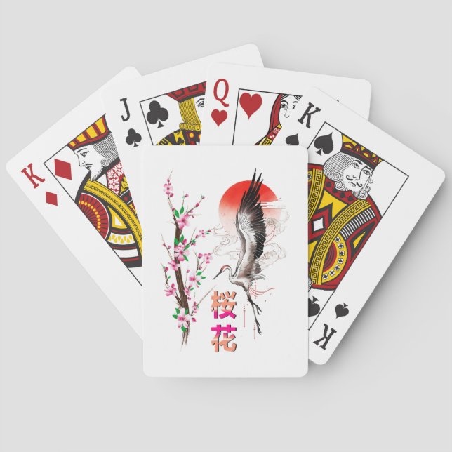 Cherry Japan Pastel Sakura Poker Cards (Back)
