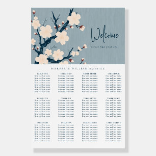 Cherry japanese welcome wedding seating chart foam board