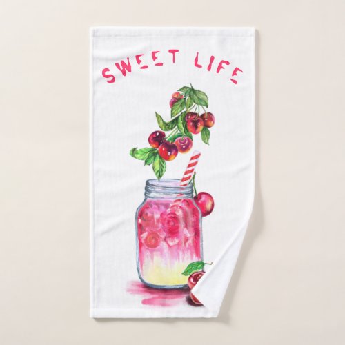 Cherry Juice Cool Drink Fruits Bath Towels