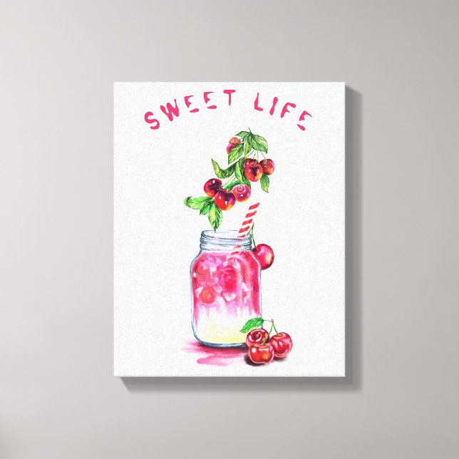 Cherry Juice Cool Drink Fruits Canvas Print (Front)