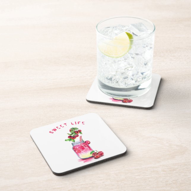 Cherry Juice Cool Drink Fruits Coaster (Right Side)