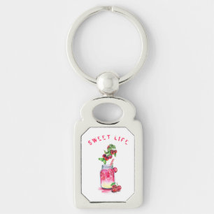 Cherry Juice Cool Drink Fruits Keychain