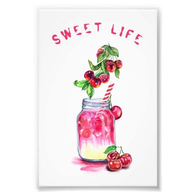 Cherry Juice Cool Drink Fruits Photo Print (Front)