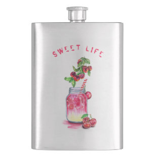 Cherry Juice Drink Flask - Custom Text