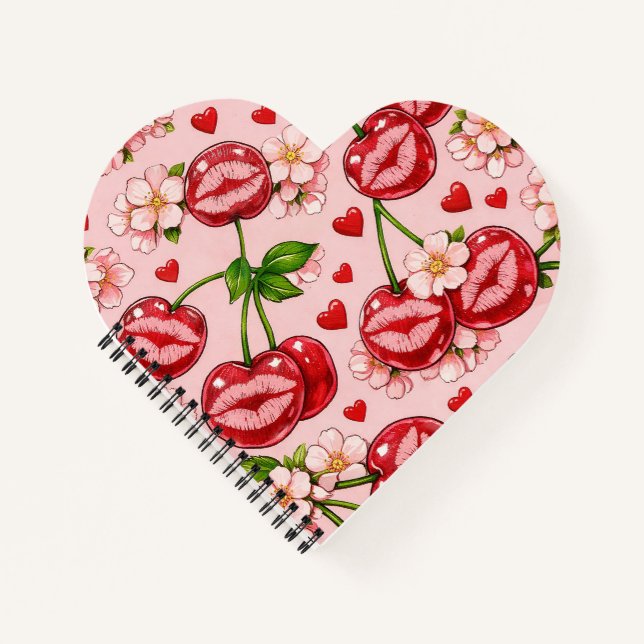 Cherry Kiss Heart Notebook (Front)