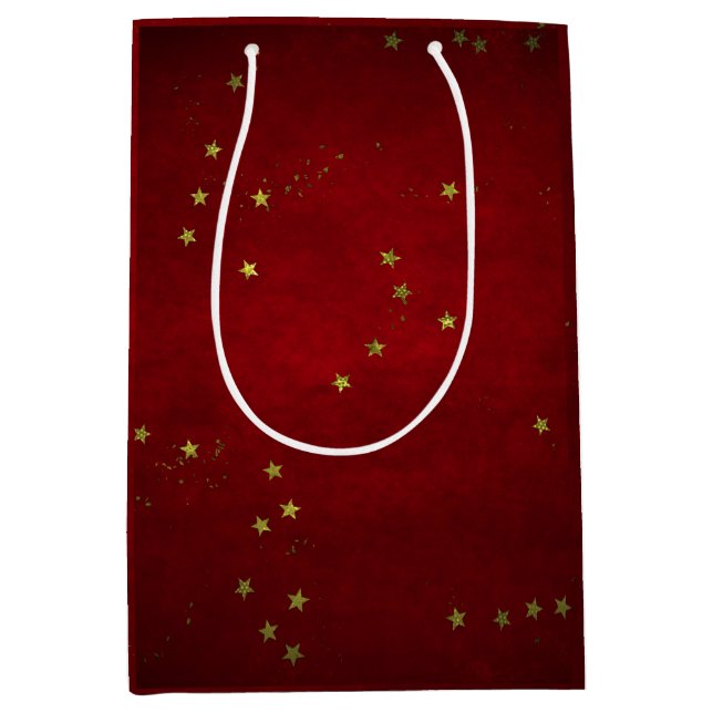 Cherry Lacquer Golden Star  Medium Gift Bag (Front)