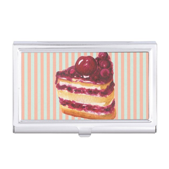 Cherry Layer Cake Business Card Holder (Front)