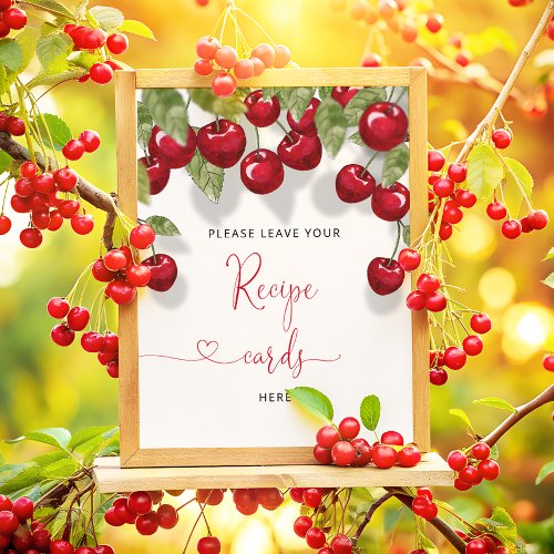 Cherry Leave Your Recipe Card Here Poster