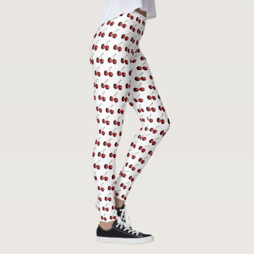 Cherry Leggings White _ Custom Colors