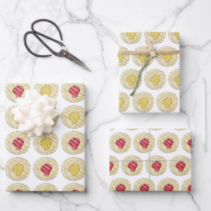 Cherry Lemon Danish Pastry Breakfast Pastries Wrapping Paper Sheets