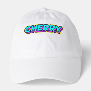Cherry Letters Text Art Hat