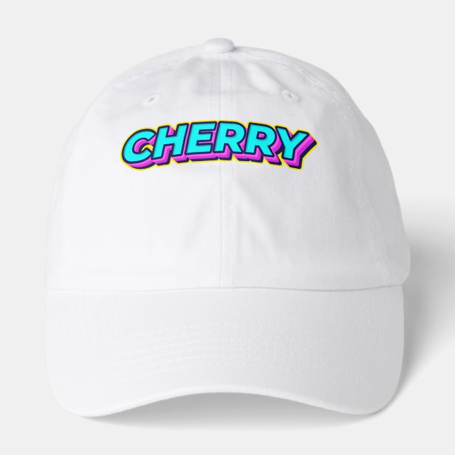 Cherry Letters Text Art Hat (Front)