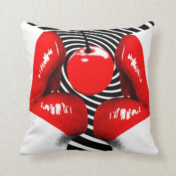 Cherry Lips American Mojo Pillow by MaxQproducts at Zazzle