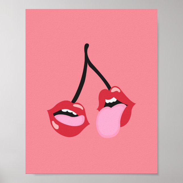 Cherry Lips | Art print | download | Wall art | (Front)