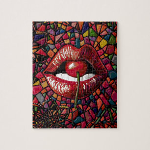 Cherry Lips Mosaic Jigsaw Puzzle