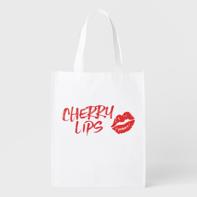 Cherry Lips Red Kiss Mark Bag (Front)
