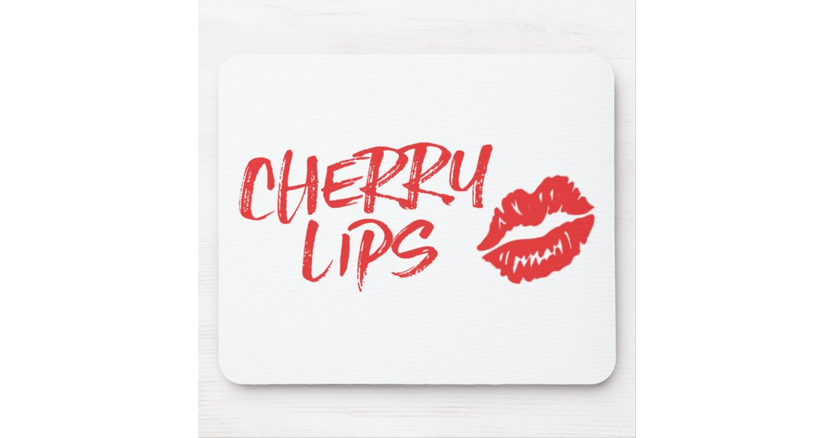 Cherry Lips Red Kiss Mark Mousepad