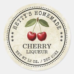 Cherry liqueur sticker for your homemade recipes!