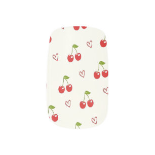 Cherry Love Fruit Nail Art Pattern for Cute Summer