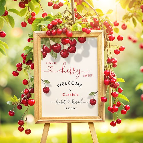 Cherry Love is Sweet Bridal Brunch Welcome Foam Board