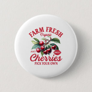 Cherry Lover Farmers Market Farmer Farm A Fresh Ch Button