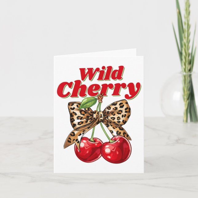 Cherry Lover Leopard Coquette Summer Vibes Wild Ch Card (Front)