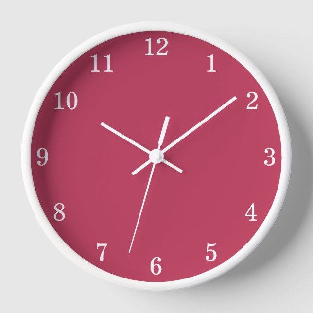 Cherry Magenta Minimalist Wall Clock (Front)
