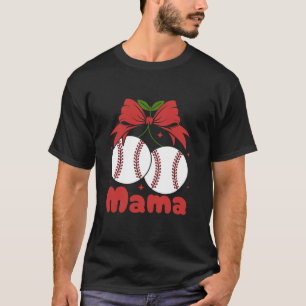 Cherry Mama Coquette Bow Mom Cute Baseball Cherrie T-Shirt