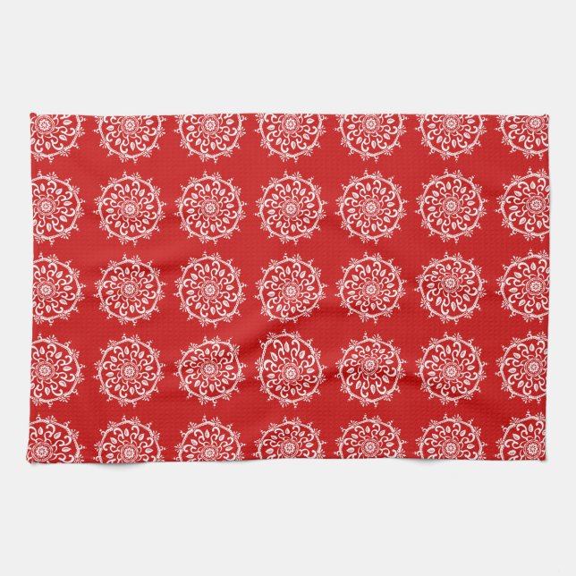 Cherry Mandala Kitchen Towel (Horizontal)