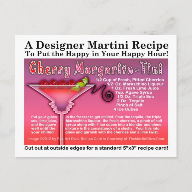Cherry Margarita - Tini Recipe Postcard (Front)