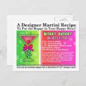 Cherry Mistle-Tini Christmas Martini Recipe Holiday Postcard (Front/Back)