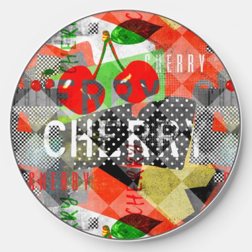 CHERRY modern art collage cool design Wireless Charger