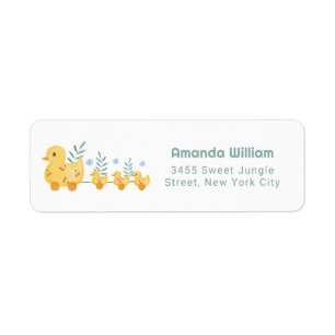 Cherry Mommy Duck Baby Shower Return Address Label