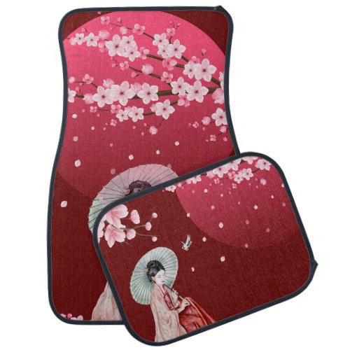 Cherry Moon Cherry Blossom Car Floor Mat