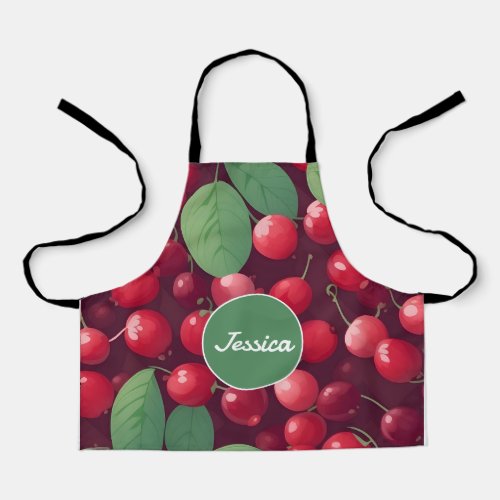 Cherry Mosaic Colorful Personalized Pattern Apron