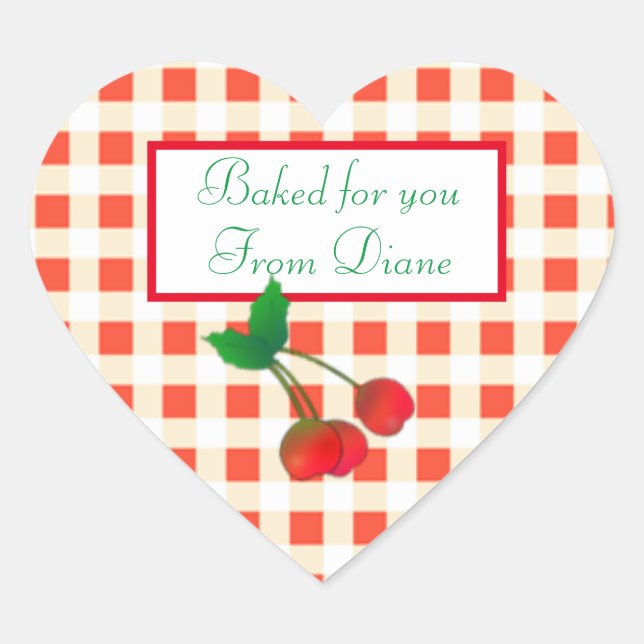 Cherry on Gingham Sticker (Front)