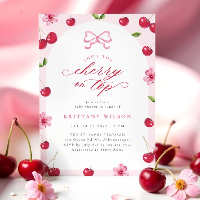 Cherry On Top Arch Baby Shower  Invitation (Creator Uploaded)