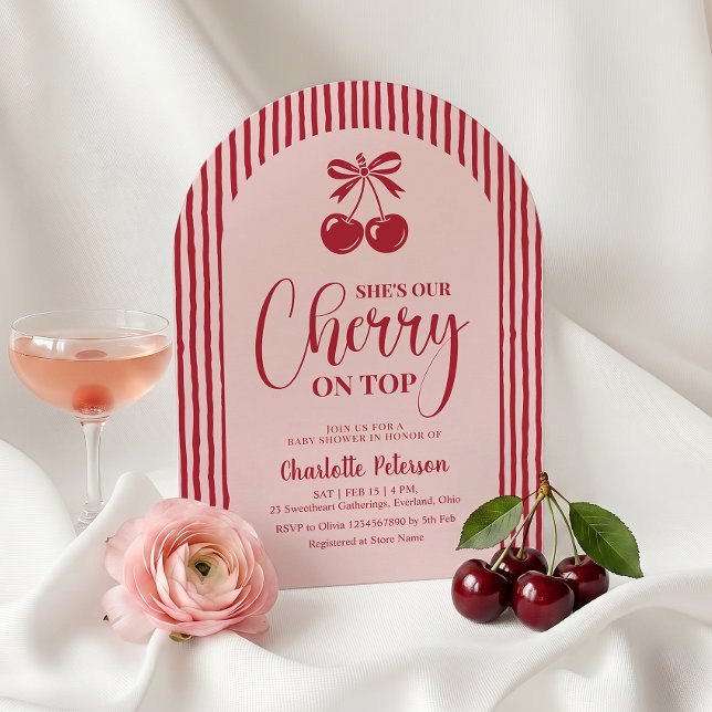 Cherry on Top arched Baby Shower Invitation (Creator Uploaded)