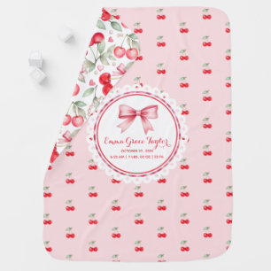 Cherry On Top Baby Birth Stats Blanket