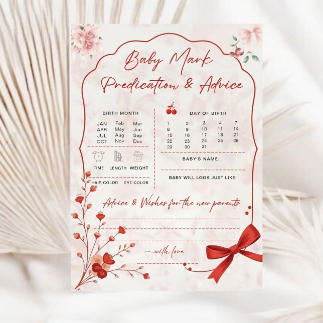 Cherry on Top Baby Predictions Game | Pink Bow  (Creator Uploaded)