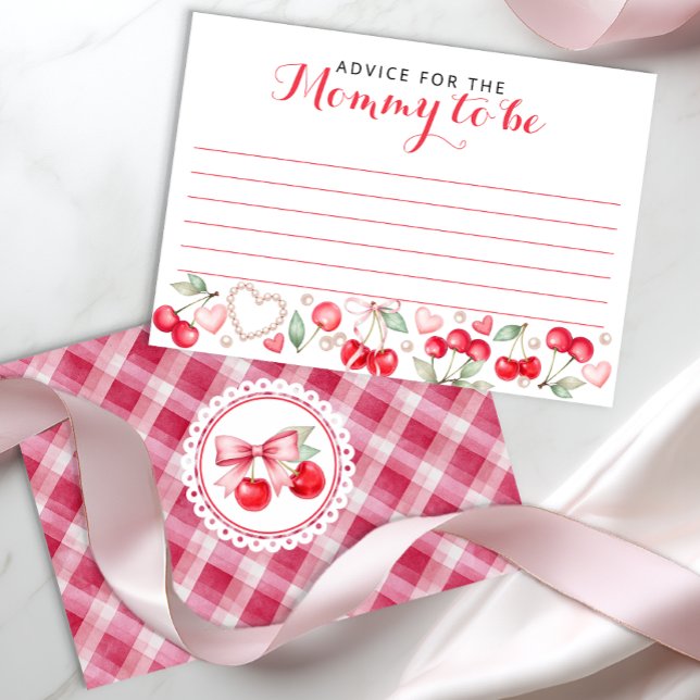Cherry on Top Baby Shower Advice Cards (Mommy to be Advice card)