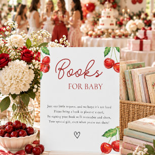Cherry on top Baby Shower Books for Baby Pedestal Sign