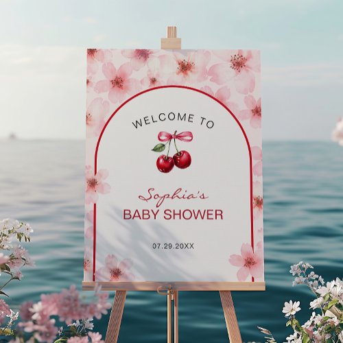 Cherry On Top Baby Shower Cherry Blossom Welcome Foam Board