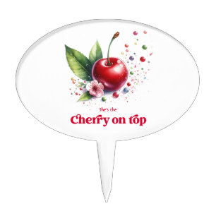Cherry On Top Baby Shower Cupcake Cake Topper