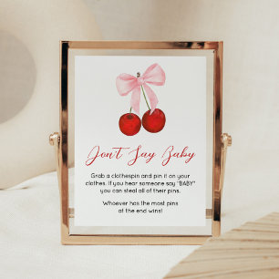 Cherry on Top Baby Shower Don't Say Baby Poster