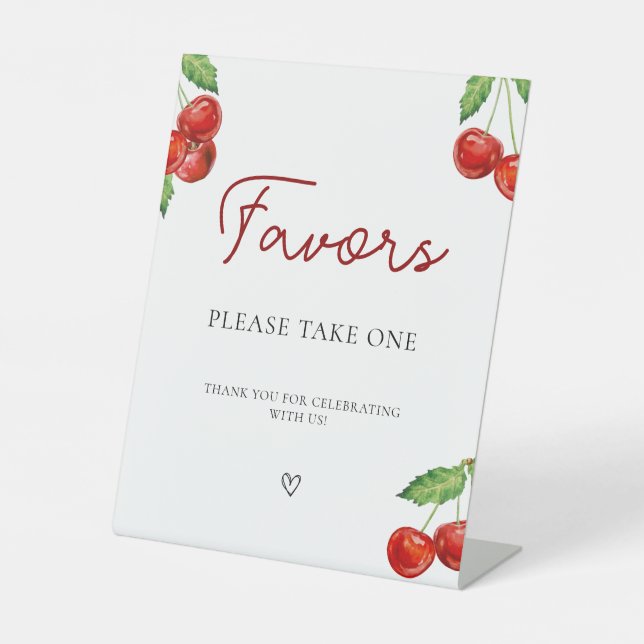 Cherry on top Baby Shower Favors Pedestal Sign (Front)
