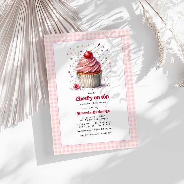 Cherry On Top Baby Shower Invitation (Cherry On Top Baby Shower Invitation)