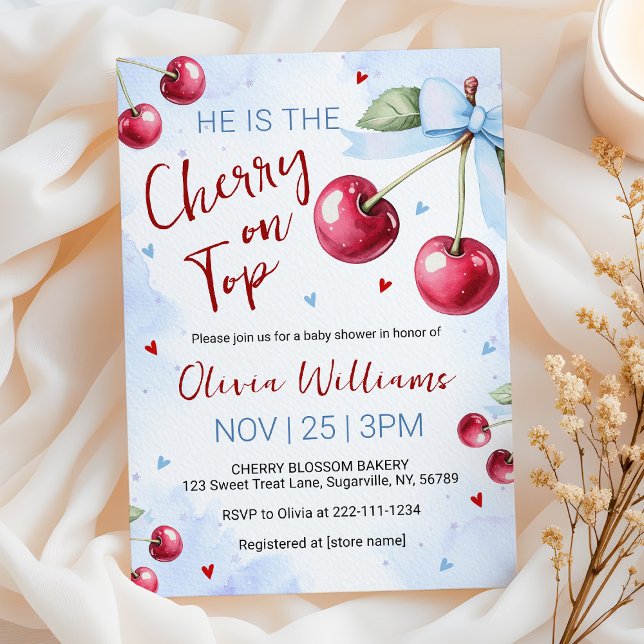 Cherry on Top Baby Shower Invitation (Creator Uploaded)