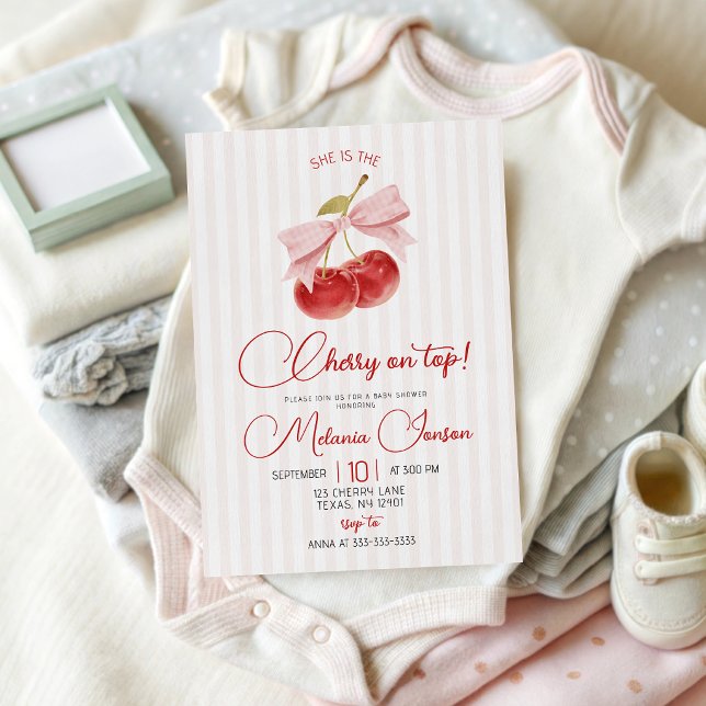 Cherry on Top Baby Shower Invitation (Creator Uploaded)